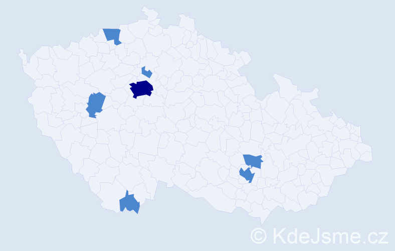Jméno: 'Zoé', počet výskytů 9 v celé ČR