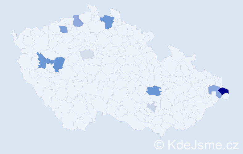 Jméno: 'Lilie', počet výskytů 14 v celé ČR
