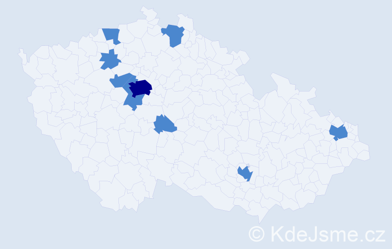 Jméno: 'Hanan', počet výskytů 11 v celé ČR