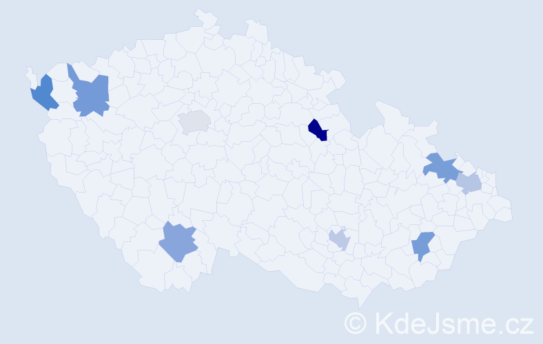 Jméno: 'Žanet', počet výskytů 9 v celé ČR