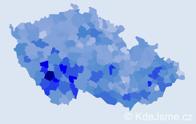 Jméno: 'Blažena', počet výskytů 6573 v celé ČR