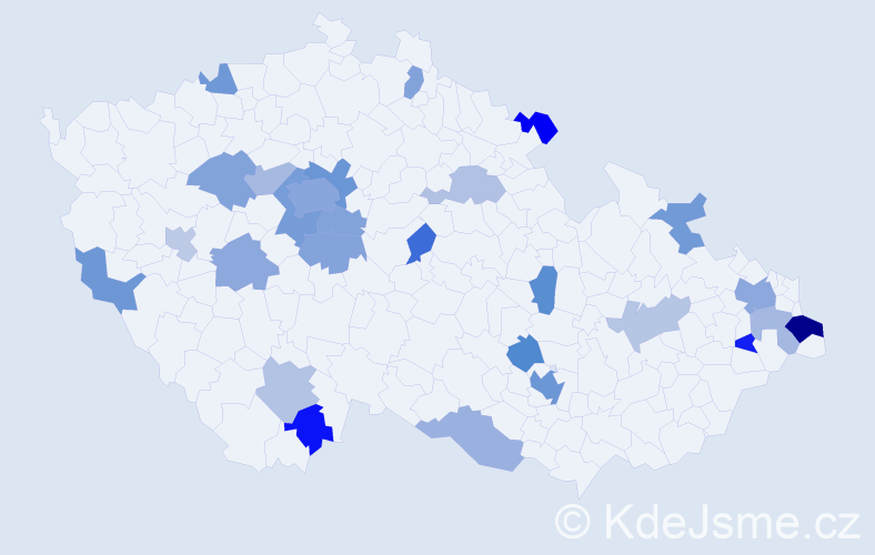 Jméno: 'Natanael', počet výskytů 49 v celé ČR