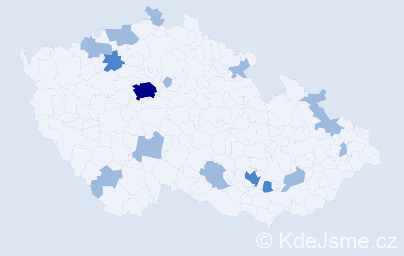 Jméno: 'Zsolt', počet výskytů 25 v celé ČR