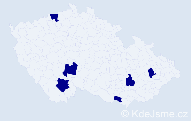 Jméno: 'Šimon Antonín', počet výskytů 6 v celé ČR