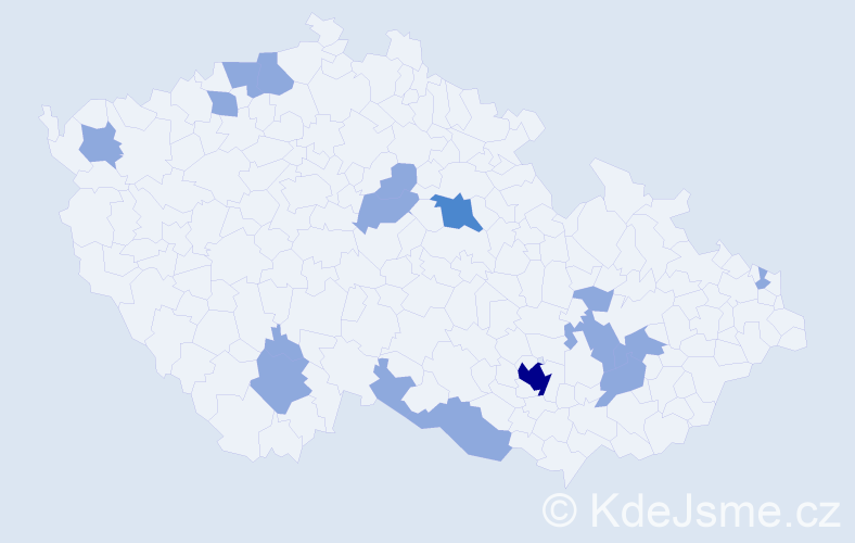 Jméno: 'Fabrizio', počet výskytů 25 v celé ČR