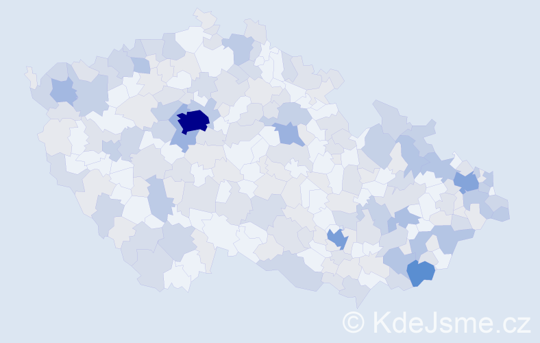 Jméno: 'Justina', počet výskytů 486 v celé ČR