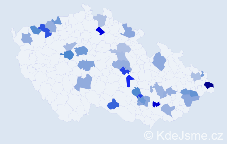 Jméno: 'Marieta', počet výskytů 60 v celé ČR