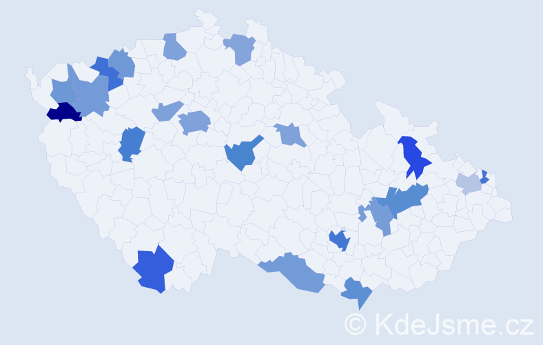 Jméno: 'Ąubor', počet výskytů 32 v celé ČR