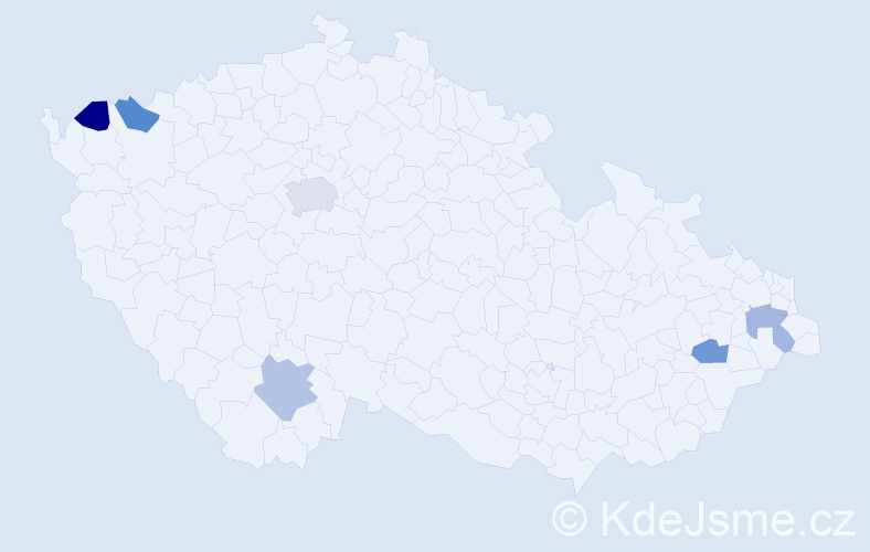Jméno: 'Asta', počet výskytů 7 v celé ČR