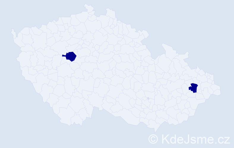 Jméno: 'Ciara', počet výskytů 2 v celé ČR