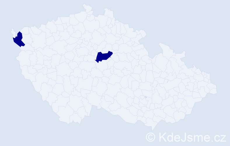 Jméno: 'Margéta', počet výskytů 2 v celé ČR