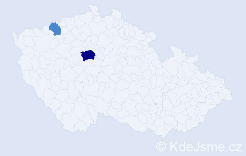 Jméno: 'Huiping', počet výskytů 4 v celé ČR