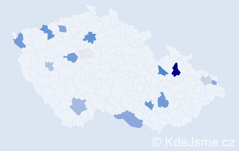 Jméno: 'Andrés', počet výskytů 19 v celé ČR