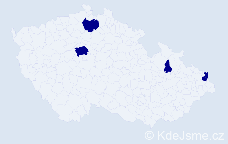Jméno: 'Ksenia', počet výskytů 5 v celé ČR