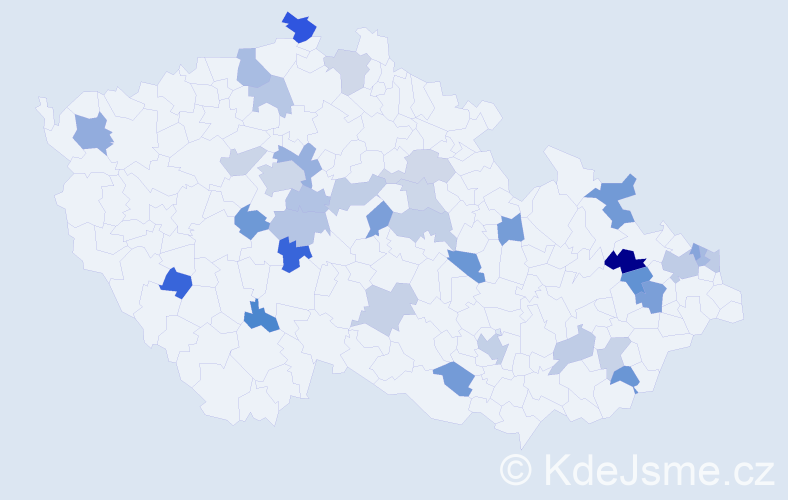 Jméno: 'Bela', počet výskytů 53 v celé ČR