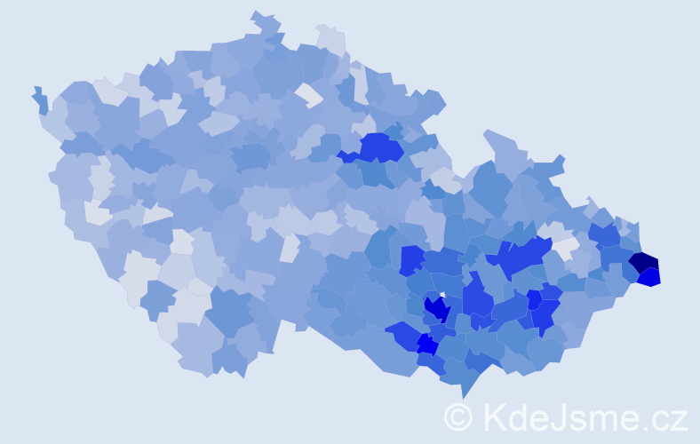 Jméno: 'Ivona', počet výskytů 4199 v celé ČR