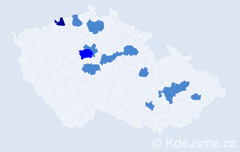Jméno: 'Marcelka', počet výskytů 16 v celé ČR