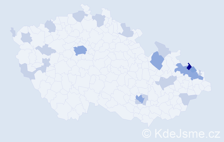 Jméno: 'Leonhard', počet výskytů 42 v celé ČR