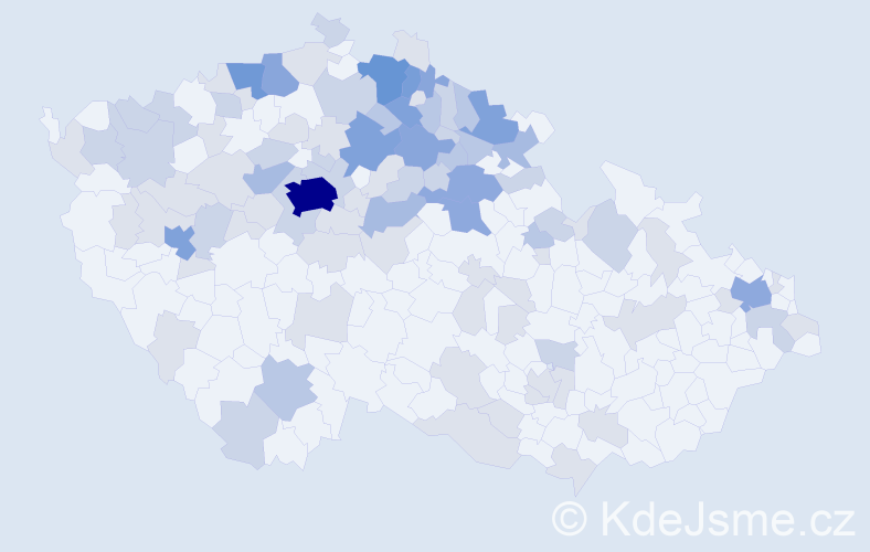 Jméno: 'Hanička', počet výskytů 233 v celé ČR