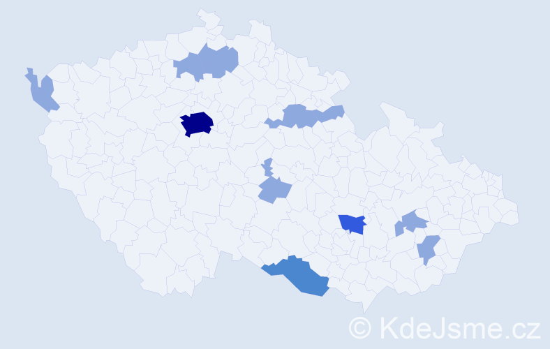Jméno: 'Munkhtuya', počet výskytů 19 v celé ČR