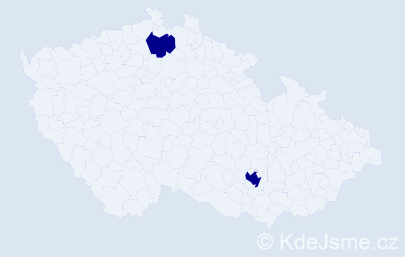 Jméno: 'Johnson', počet výskytů 2 v celé ČR
