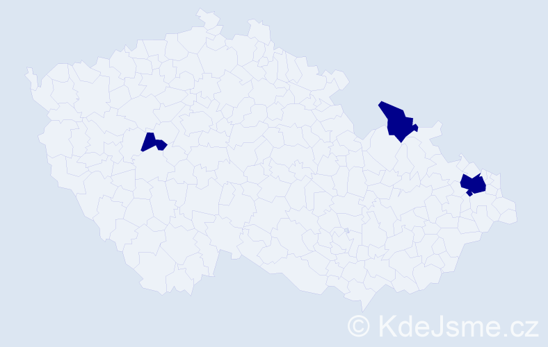 Jméno: 'Jakub Hugo', počet výskytů 3 v celé ČR