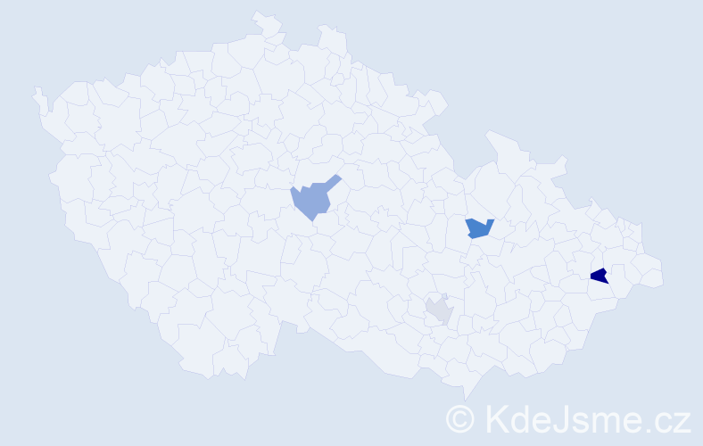 Jméno: 'Hector', počet výskytů 5 v celé ČR