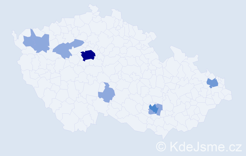 Jméno: 'Rayen', počet výskytů 17 v celé ČR