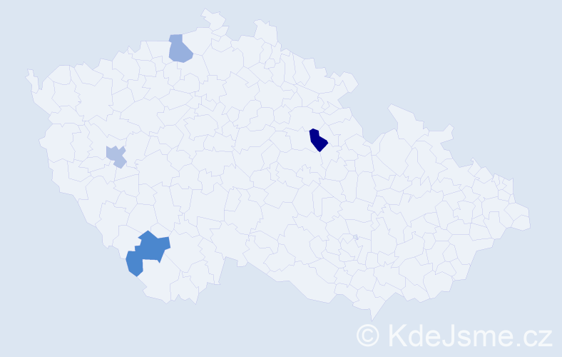 Jméno: 'Mahdalyna', počet výskytů 4 v celé ČR