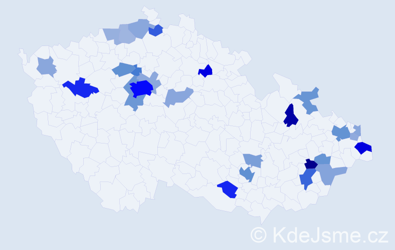 Jméno: 'Ruben', počet výskytů 72 v celé ČR