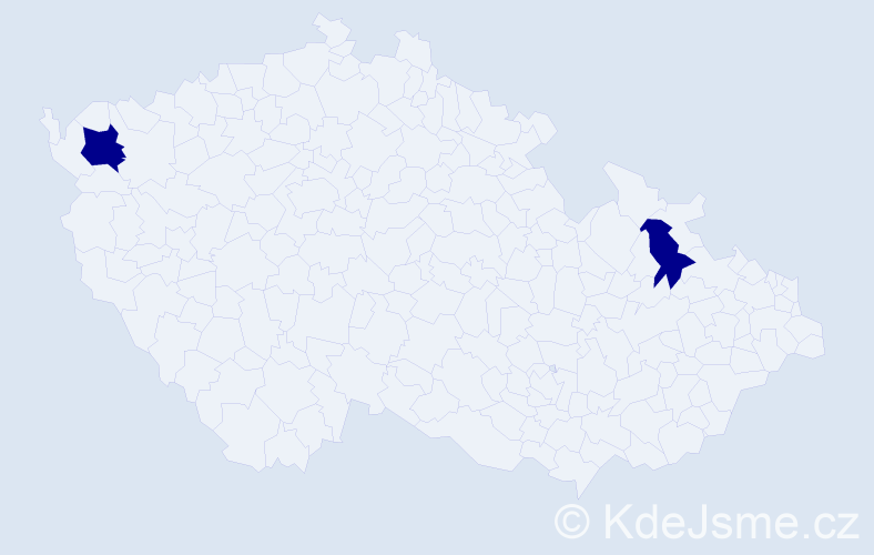 Jméno: 'Bernart', počet výskytů 2 v celé ČR
