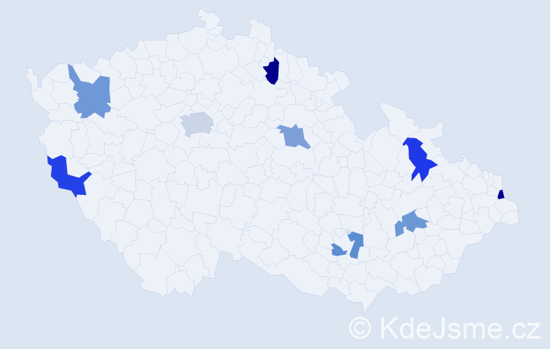 Jméno: 'Vieroslava', počet výskytů 10 v celé ČR
