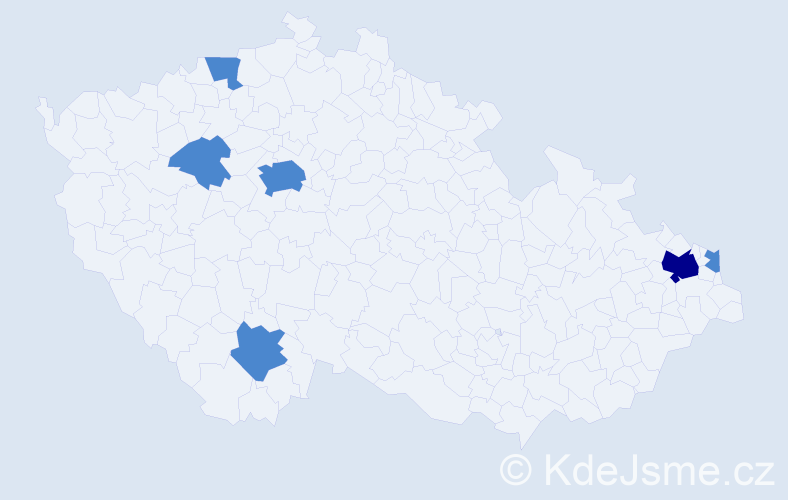 Jméno: 'Thi Ninh', počet výskytů 8 v celé ČR
