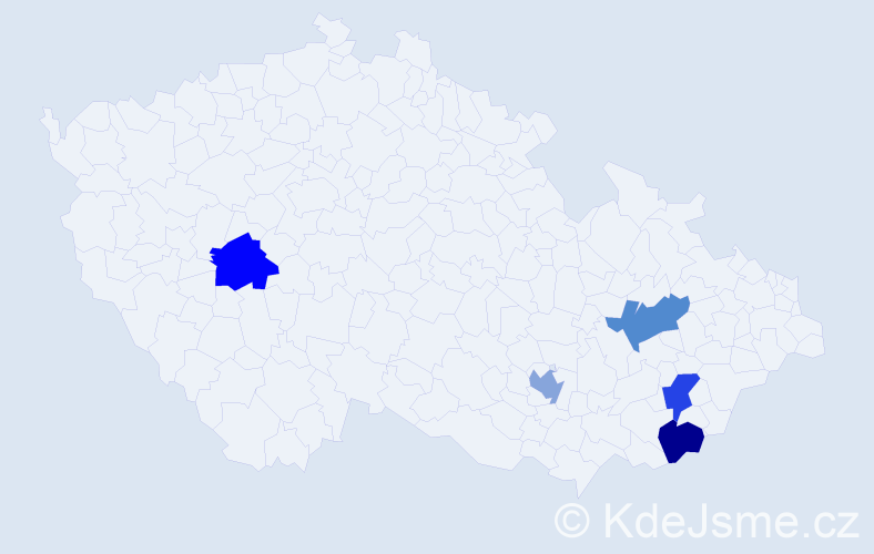 Jméno: 'Damjan', počet výskytů 5 v celé ČR