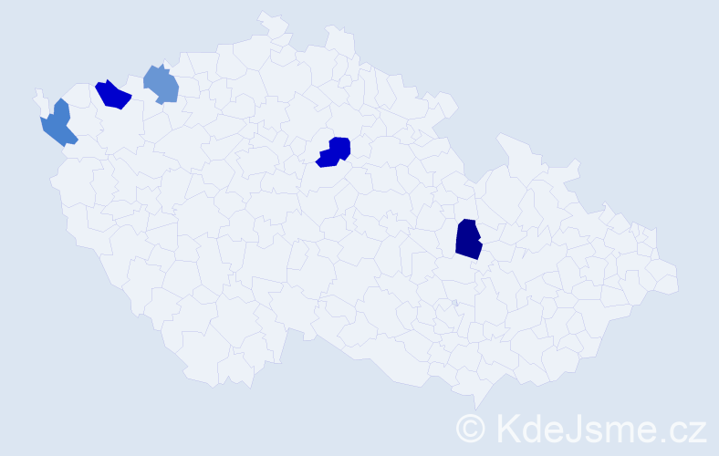Jméno: 'Klavdija', počet výskytů 5 v celé ČR