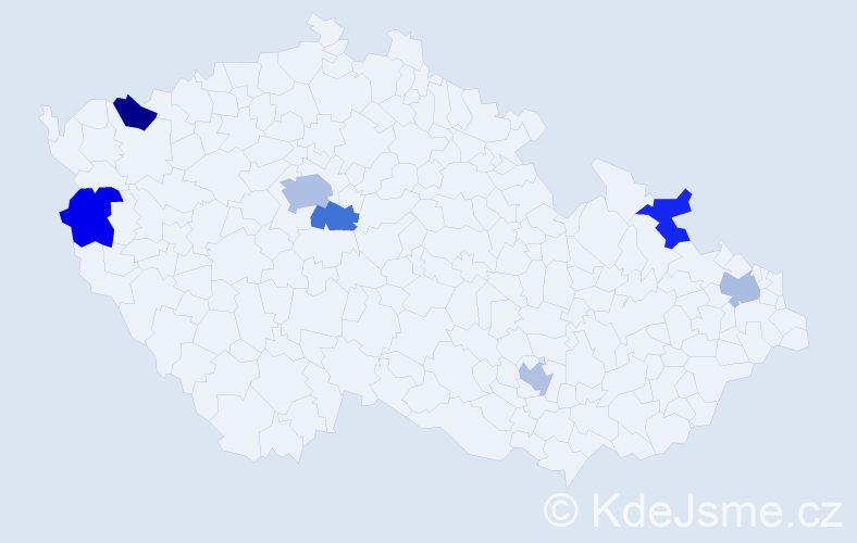 Jméno: 'Ngoc', počet výskytů 9 v celé ČR