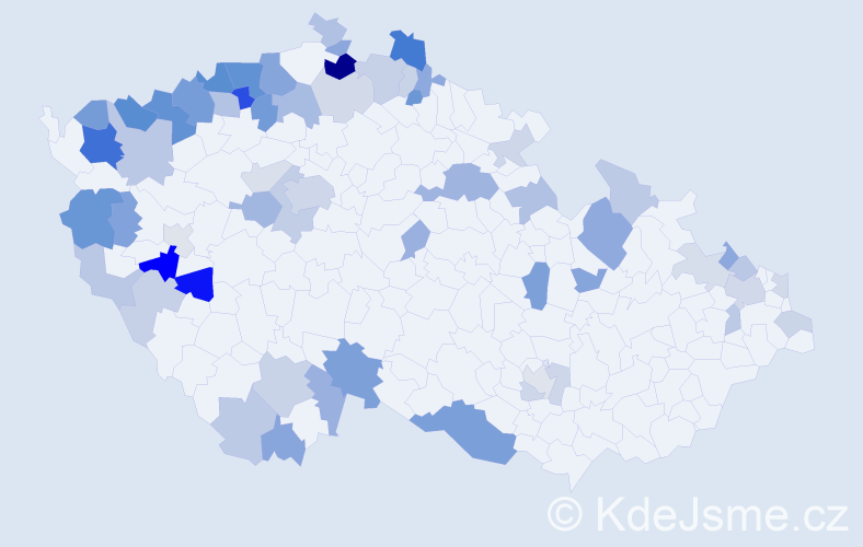 Jméno: 'Harald', počet výskytů 135 v celé ČR