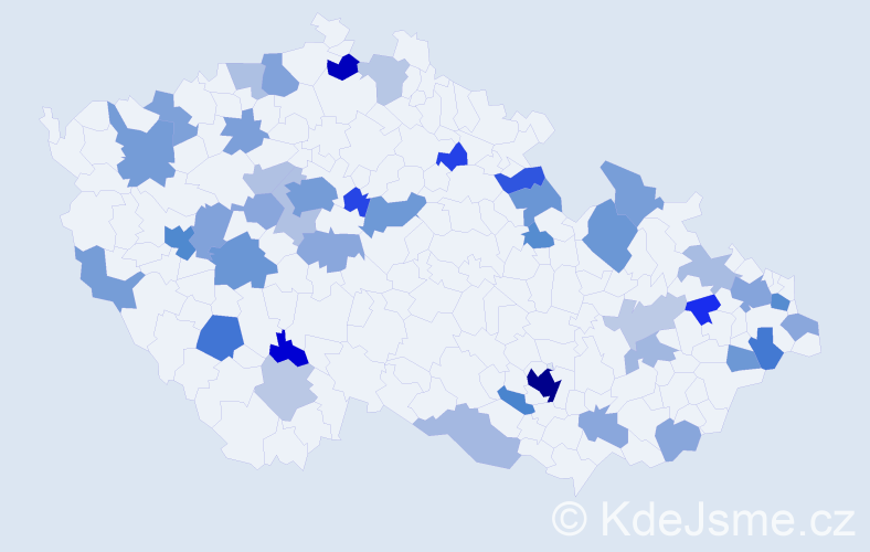 Jméno: 'Kim', počet výskytů 91 v celé ČR