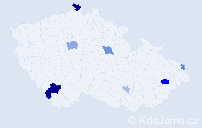 Jméno: 'Elmar', počet výskytů 10 v celé ČR