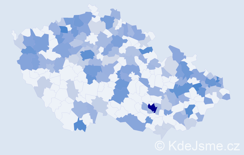 Jméno: 'Michelle', počet výskytů 371 v celé ČR