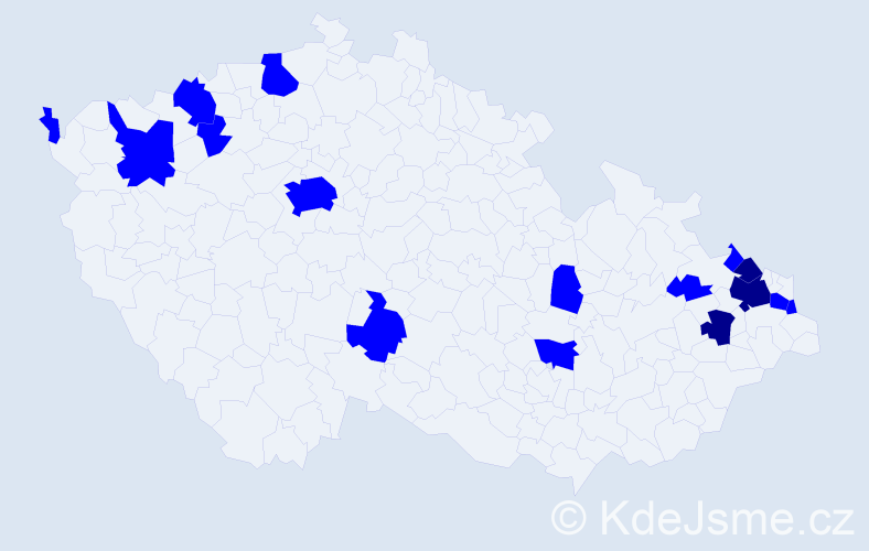 Jméno: 'Dětmar', počet výskytů 19 v celé ČR