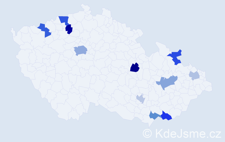 Jméno: 'Rania', počet výskytů 16 v celé ČR