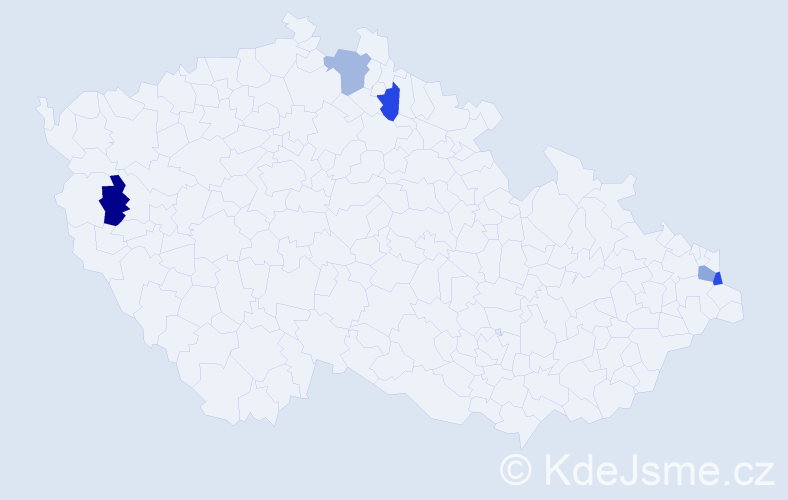 Jméno: 'Pawel', počet výskytů 5 v celé ČR