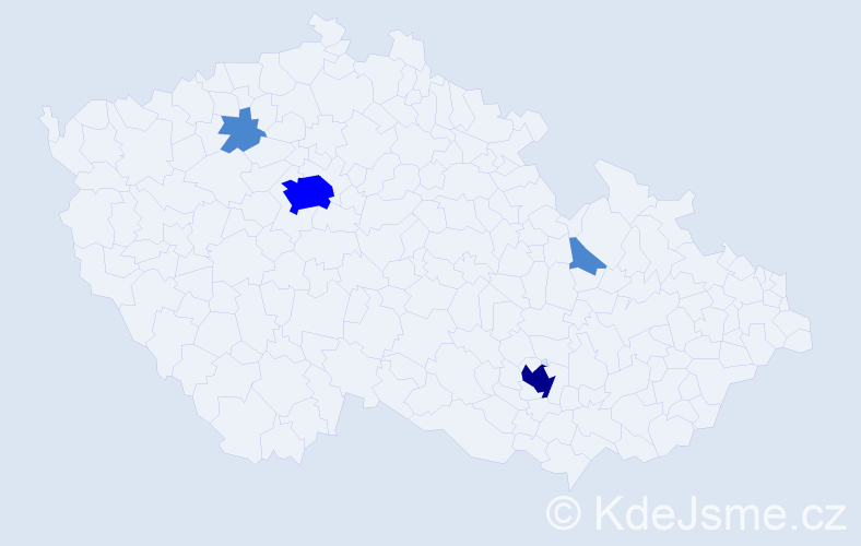 Jméno: 'Mina', počet výskytů 7 v celé ČR