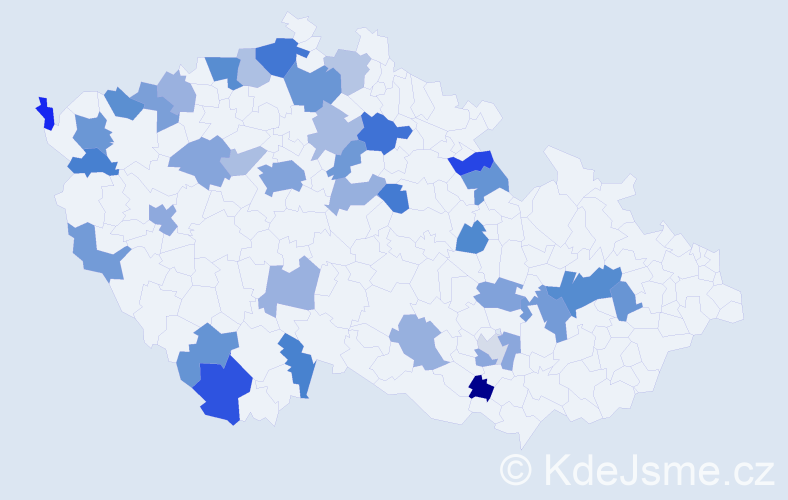 Jméno: 'Ruslan', počet výskytů 61 v celé ČR