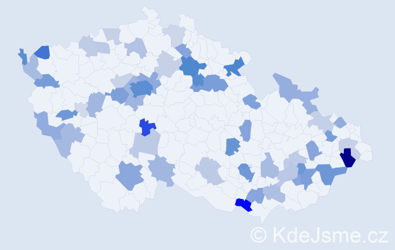 Jméno: 'Elias', počet výskytů 118 v celé ČR