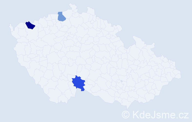 Jméno: 'Leóna', počet výskytů 3 v celé ČR