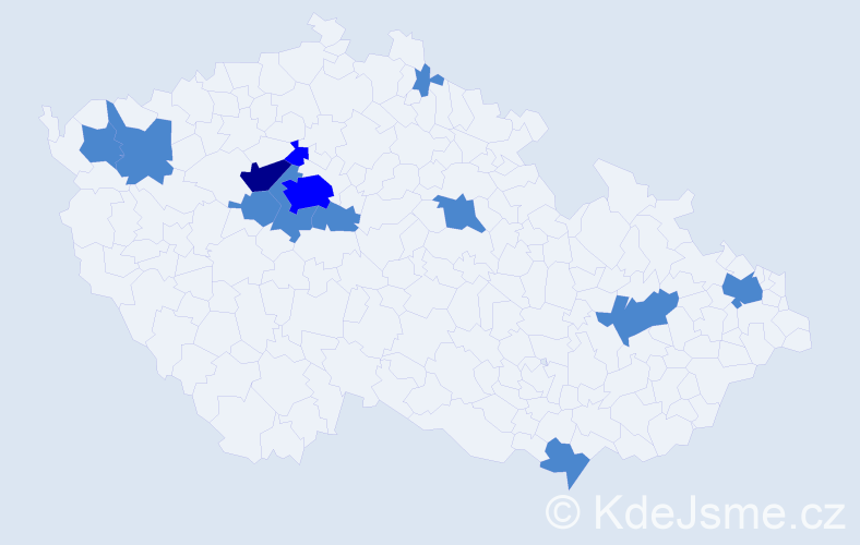Jméno: 'Tadeáš Jan', počet výskytů 17 v celé ČR