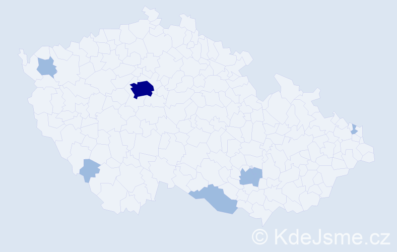 Jméno: 'Tünde', počet výskytů 10 v celé ČR