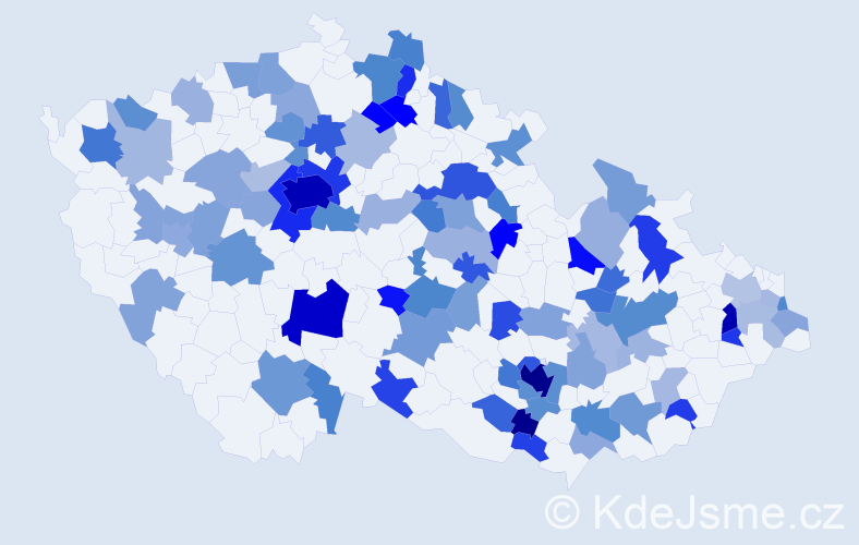 Jméno: 'Anika', počet výskytů 190 v celé ČR